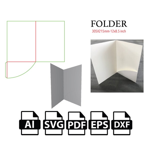 Map Letter en A4, Template SVG, Cut File Box SVG, Packaging Box SVG, Box Vector svg, pdf, For Cutting Machine