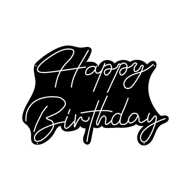 DIY Happy Birthday Neon Flex Sign SVG File Etsy Australia