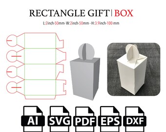 Rectangle Gift Box,Template SVG, Gift Box SVG, Party Favor Box , Wedding Favor, Box Vector svg,pdf,Product Box,For Cutting Machine