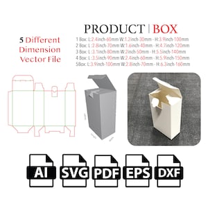 Rectangle Product Box with Lock,Template SVG, Cut File Box SVG, Packaging Box SVG, Box Vector svg,pdf,Product Box,For Cutting Machine,