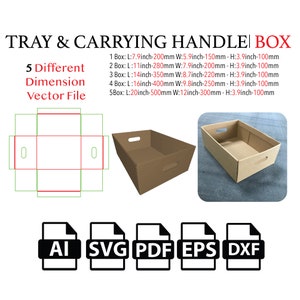 Taca z uchwytem do przenoszenia, szablon tacy Svg, taca na papier Svg, taca na imprezę Svg, pudełko DIY, taca na cukierki Svg, taca na przekąski Svg, pdf