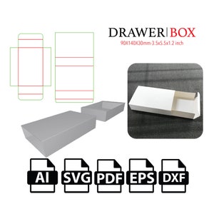 Drawer Box,Slider Box template,Cut File Box SVG, Case SVG, Box Vector svg,pdf,Product Box,For Cutting Machine