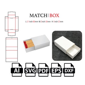 Match Box,Drawer Box,Slider Box template,Cut File Box SVG, Case SVG, Box Vector svg,pdf,Product Box,For Cutting Machine
