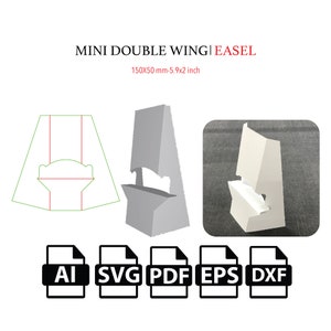 Dubbele vleugelezel, posterstandaard, posterlijst, framestandaard gesneden bestand vak SVG, vak vector svg, pdf, onmiddellijke download, Cricut gesneden bestand, silhouet