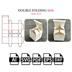 Double Folding Box Template,2 seperate Box,Product Box,Gift Box SVG, Cut File Box SVG,Vector svg,pdf,Product Box,For Cutting Machine,