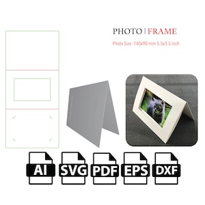 Fotolijst, sjabloon SVG, gesneden bestandsvak SVG, verpakkingsdoos SVG, vak vector svg, pdf, productdoos, voor snijmachine