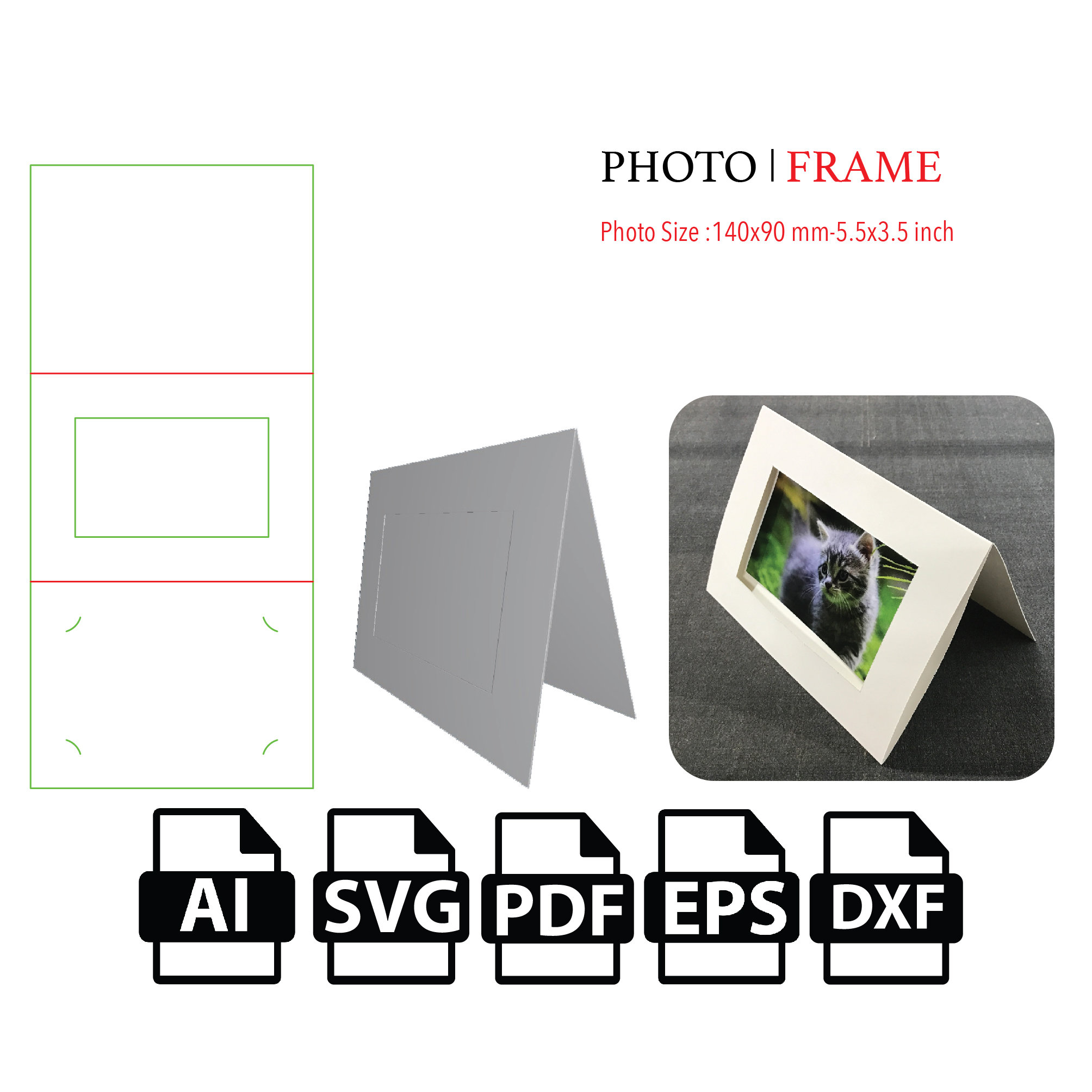 Photo Frame Stand Backs I Legs for Photo Frames I Frame Holder I Various  Sizes for Different Frames I Laser Cut File. Svg, Dxf, Ai, Cdr. FS1 