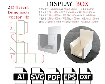 Display& Product Type Box,Template SVG, Cut File Box SVG, Packaging Box SVG,