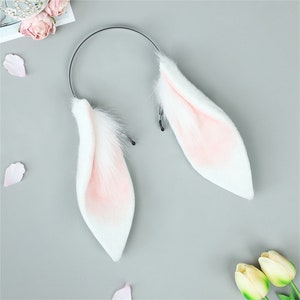 4 Colors Lop Bunny Rabbit Ears Hairband, Halloween Animal Cosplay White ...