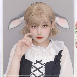 4 Colors Lop Bunny Rabbit Ears Hairband, Halloween Animal Cosplay White ...