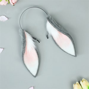 4 Colors Lop Bunny Rabbit Ears Hairband, Halloween Animal Cosplay White ...