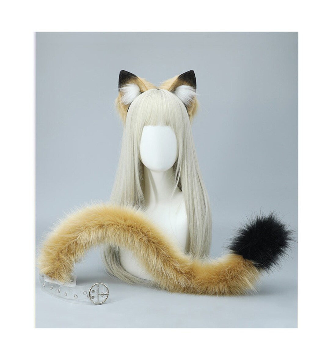 Brown Black Lion Ears Tail Set Furry Faux Fur for Cosplay Lion - Etsy