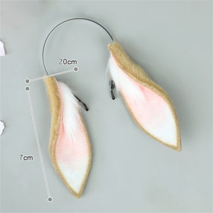 4 Colors Lop Bunny Rabbit Ears Hairband, Halloween Animal Cosplay White ...