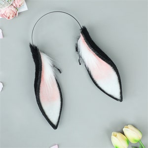 4 Colors Lop Bunny Rabbit Ears Hairband, Halloween Animal Cosplay White ...