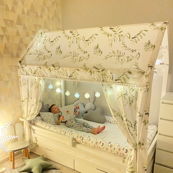 CANOPY bed, Montessori bed canopy, bed curtains, Montessori house, bed canopy curtains full, canopy bed curtains, play tent, bed baldachin
