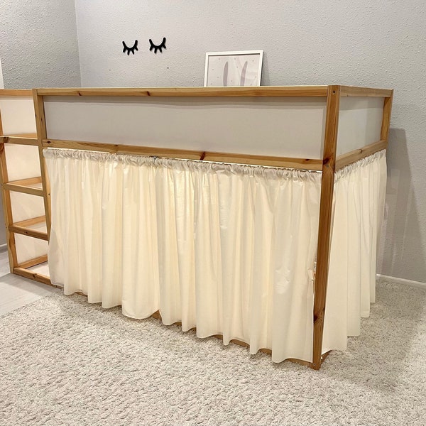 Cream curtains Ikea kura, kura curtains, bed canopy, Ikea kura bed, Ikea kura bunk curtain, canopy bed house, canopy bed