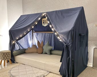 Dosel de cama personalizado, dosel de cama Montessori, cama con dosel, casa Montessori, cortinas para cama con dosel, dosel de cama, baldaquín de cama, cortinas para cama con dosel