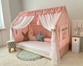 CANOPY bed, Montessori bed canopy, bed curtains, Montessori house, bed canopy curtains full, canopy bed curtains, play tent, bed baldachin