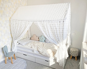 CANOPY bed, Montessori bed canopy, bed curtains, Montessori house, bed canopy curtains full, canopy bed curtains, play tent, bed baldachin