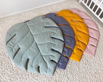 Teepee mat, Woodland play mat, Baby play mat, Monstera play mat, Baby room mat, kids rug, leaf play mat, play mat