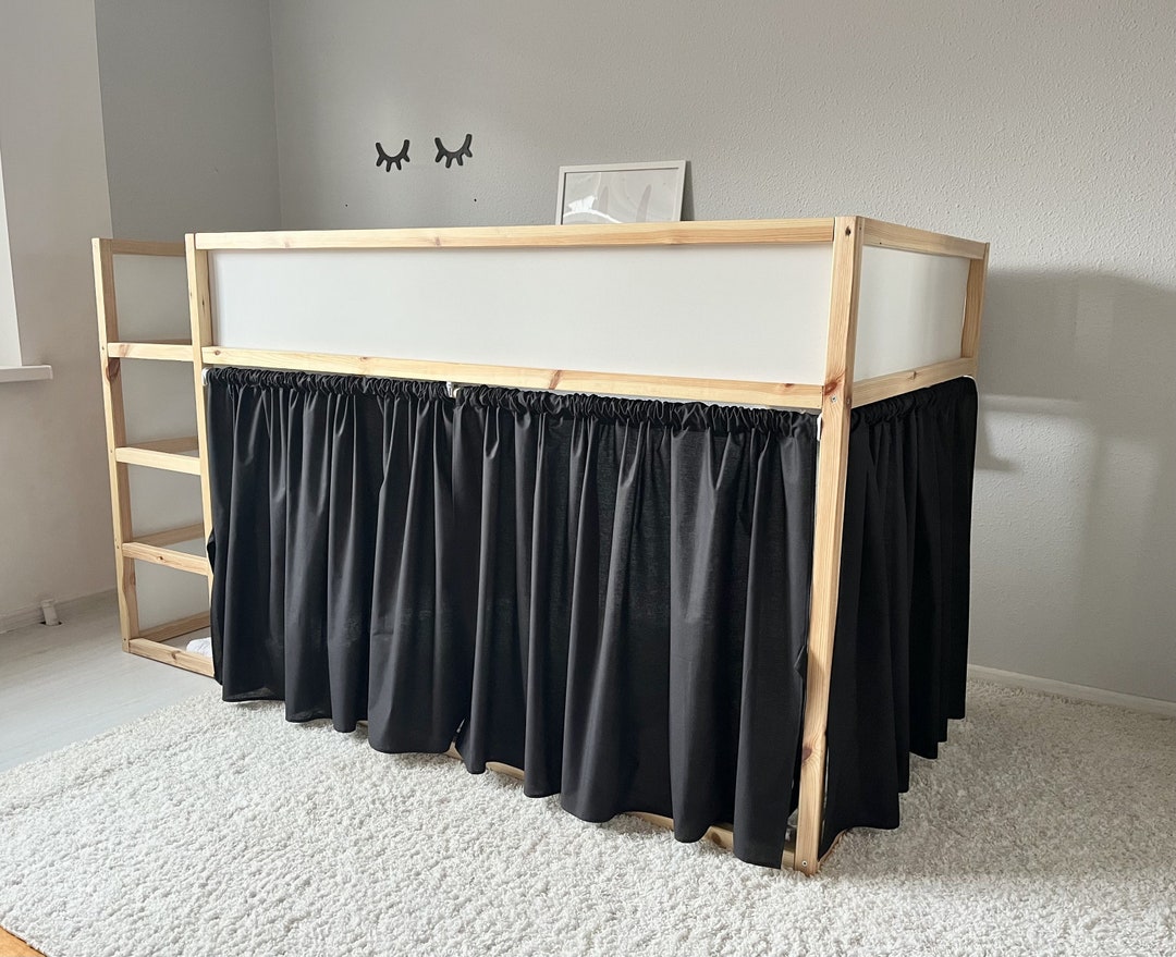 Black Ikea Kura Curtains, Kura Curtains, Bed Canopy, Ikea Kura Bed ...