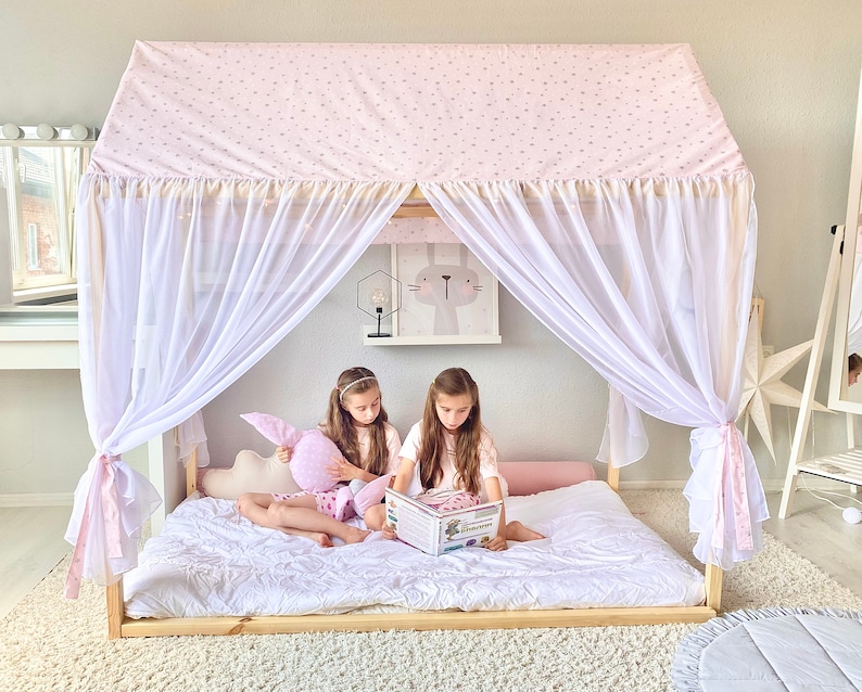 Canopy Bed Montessori Bed Children Play Tent House Bed Etsy