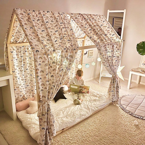 verkopen harpoen huisvrouw Canopy for Bed Montessori Bed Children Play Tent House Bed - Etsy