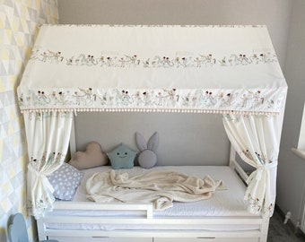 CANOPY bed, Montessori bed canopy, bed curtains, Montessori house, bed canopy curtains full, canopy bed curtains, play tent, bed baldachin