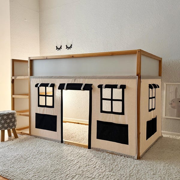 Cortinas Kura de Ikea, cortinas Kura, dosel para cama, cama Kura de Ikea, cortina para litera Kura de Ikea, casita con dosel, cama con dosel