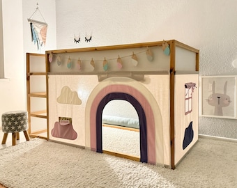 Ikea Kura Bed Curtains, 100% Cotton Canopy, Rainbow House Play Tent