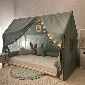 Dosel de cama personalizado, dosel de cama Montessori, cama con dosel, casa Montessori, cortinas para cama con dosel, dosel de cama, baldaquino de cama, cortinas para cama con dosel