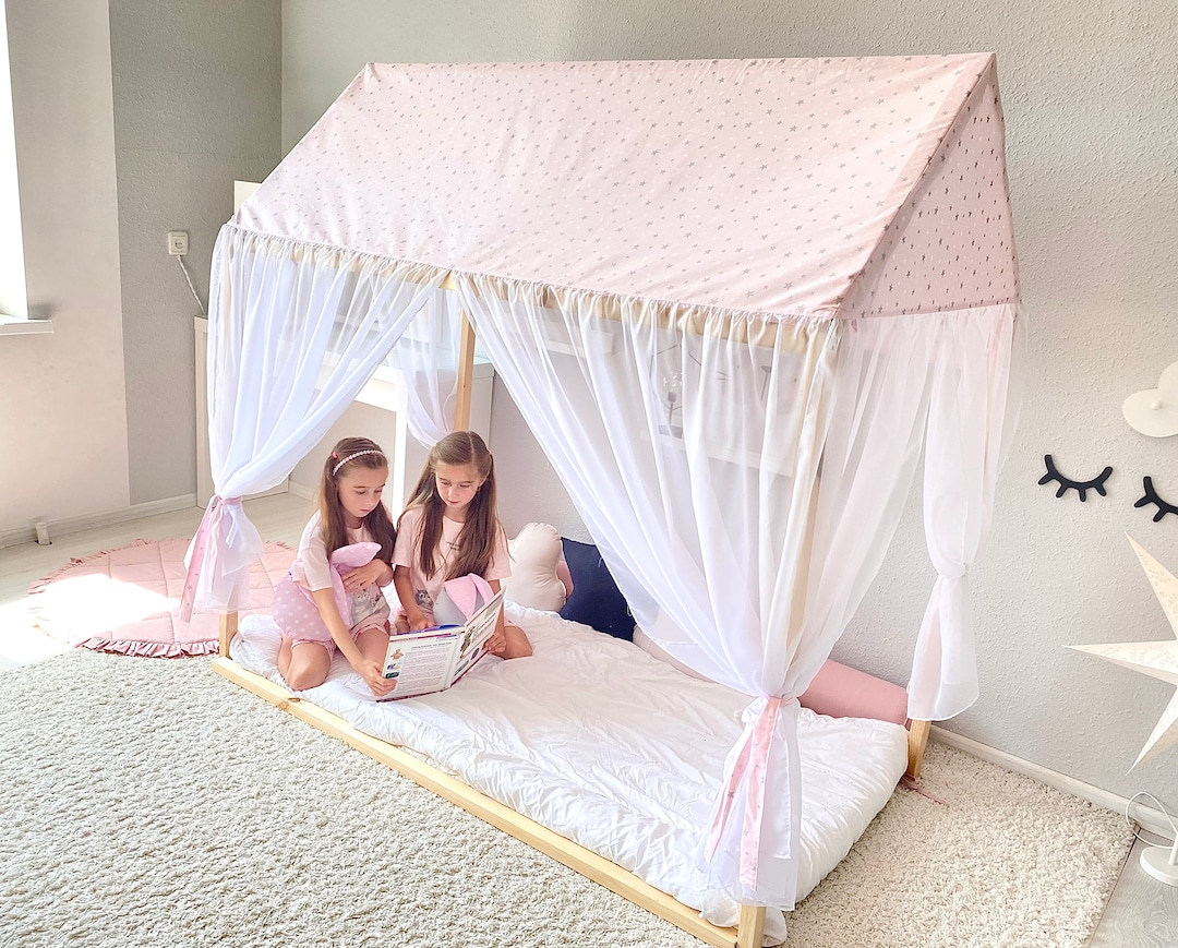 Canopy Bed Montessori Bed Children Play Tent House Bed - Etsy