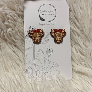 Highland Cow Stud Earrings/Highland Cow/Cow Earrings/Stud Earrings/Farm Life Earrings/Earrings/Farm Earrings