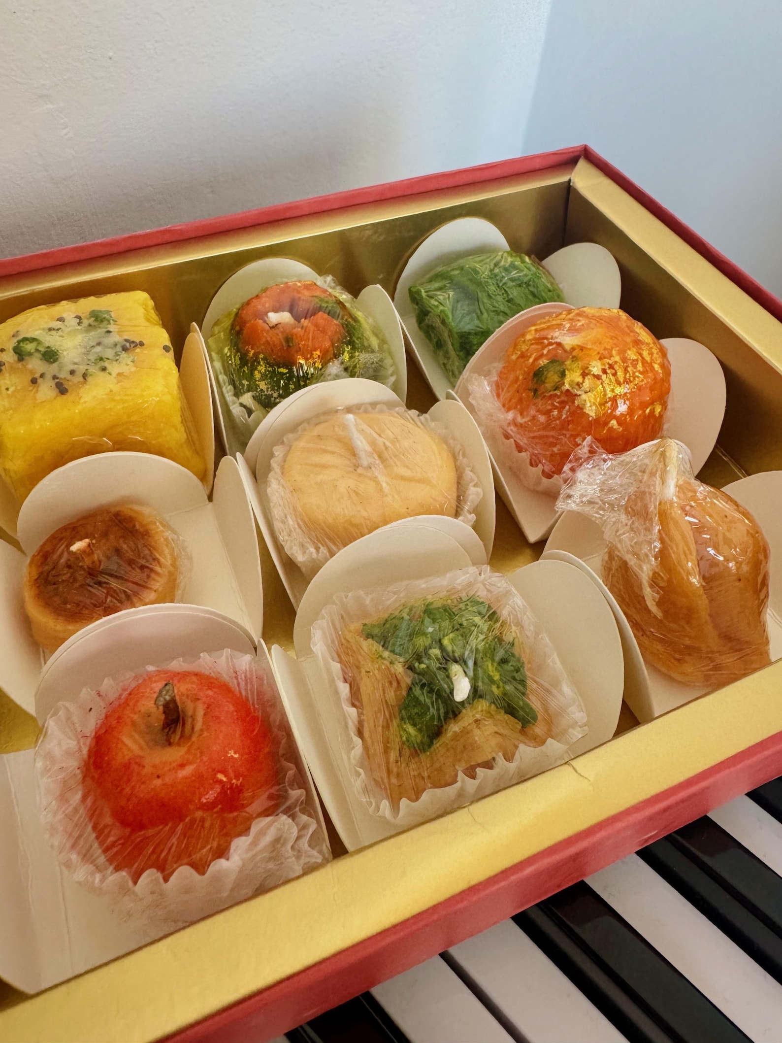Box of 9 Mini Mithai Candles | Indian Sweets Candle Set | Diwali & Festival Gift | Handmade Aesthetic Dessert Candles | Unique Gift for Her
