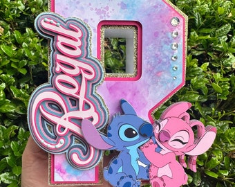 Stitch & Angel 3D Letter: Birthday Party Decoration