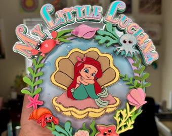 Little Mermaid Cake Topper: Layered Cardstock Party Decoration
