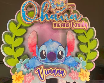 Decorazione per torta Sweet Sixteen Stitch: decorazione per festa Ohana