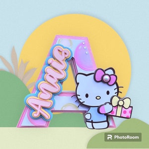 Kitty 3D Letter, Kitty Party, Kitty Party Decorations, Kitty Birthday Party, Kitty Theme, Kitty Cake Topper