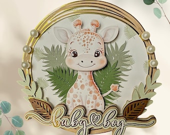 Safari Cake Topper: Baby Shower, Birthday Party Decor