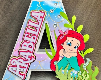 Baby Ariel 3D Letter: Little Mermaid Party Decoration