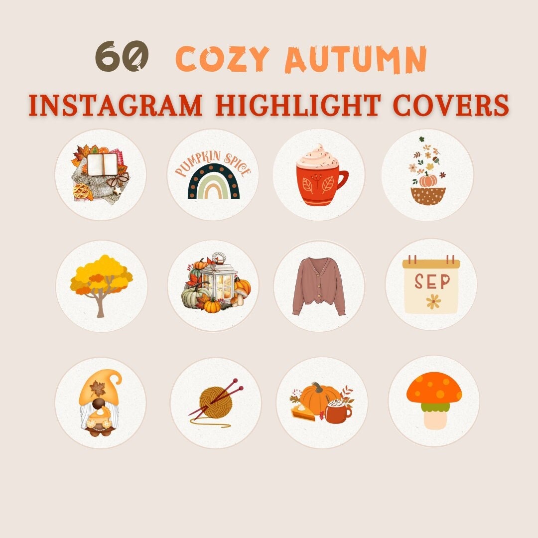 60 Cozy Fall Instagram Highlight Cover| Autumn Instagram Story Covers ...