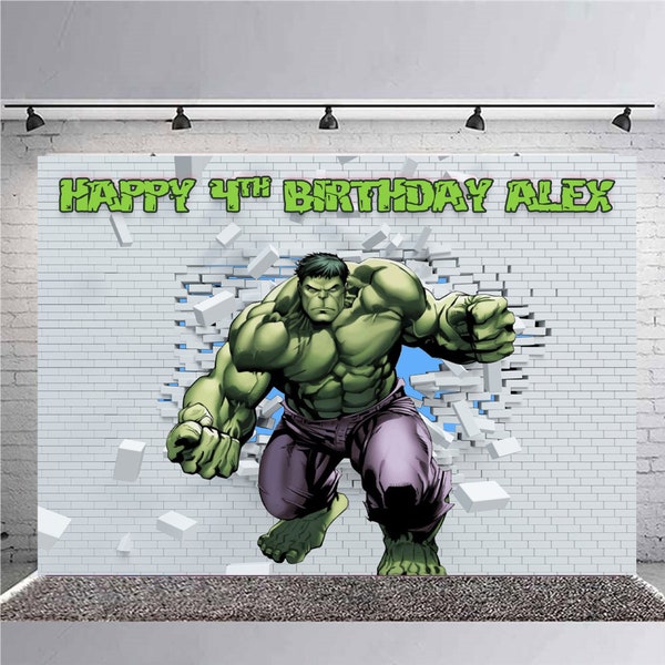 Hulk Birthday Banner, Hulk Personalized Birthday Backdrop,Banner personalizado,Banner personalizado - Digital File Only