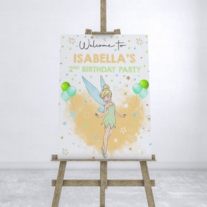 Tinkerbell Birthday Welcome Sign, Tinkerbell Personalized Birthday ...