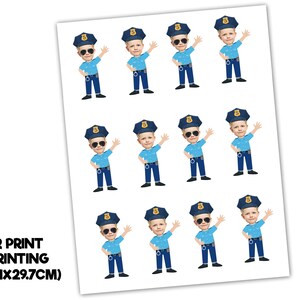 Printable Police Custom Photo Cupcake Topper, Personalised Police ...