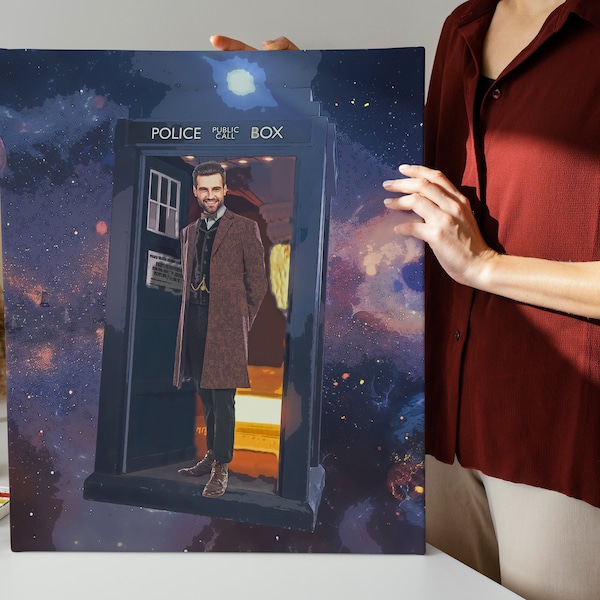 Dr Who Custom Portrait,Get Your Own Dr Who Portrait from your photo, Personalized Dr Who caricature, Dr Who portrait Digital File Only