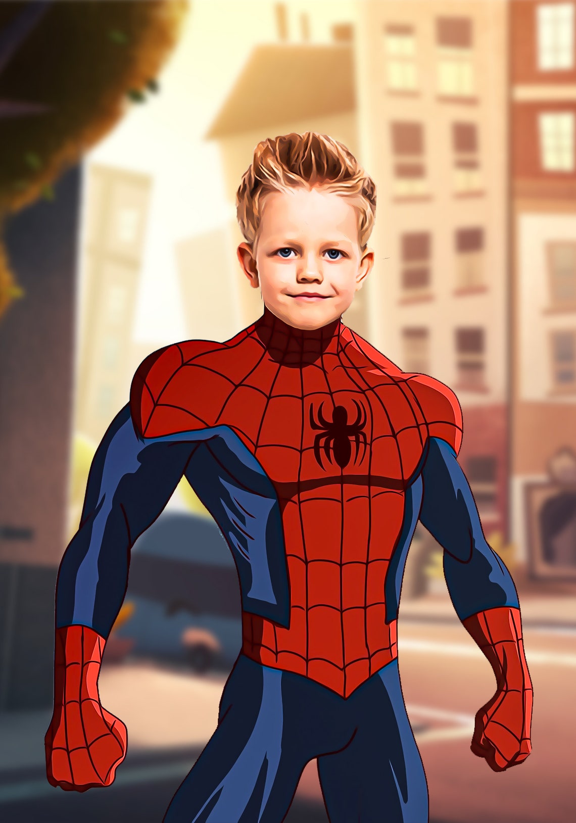 SuperHero Spiderman Kids Retrato personalizadoObtenga su Etsy España
