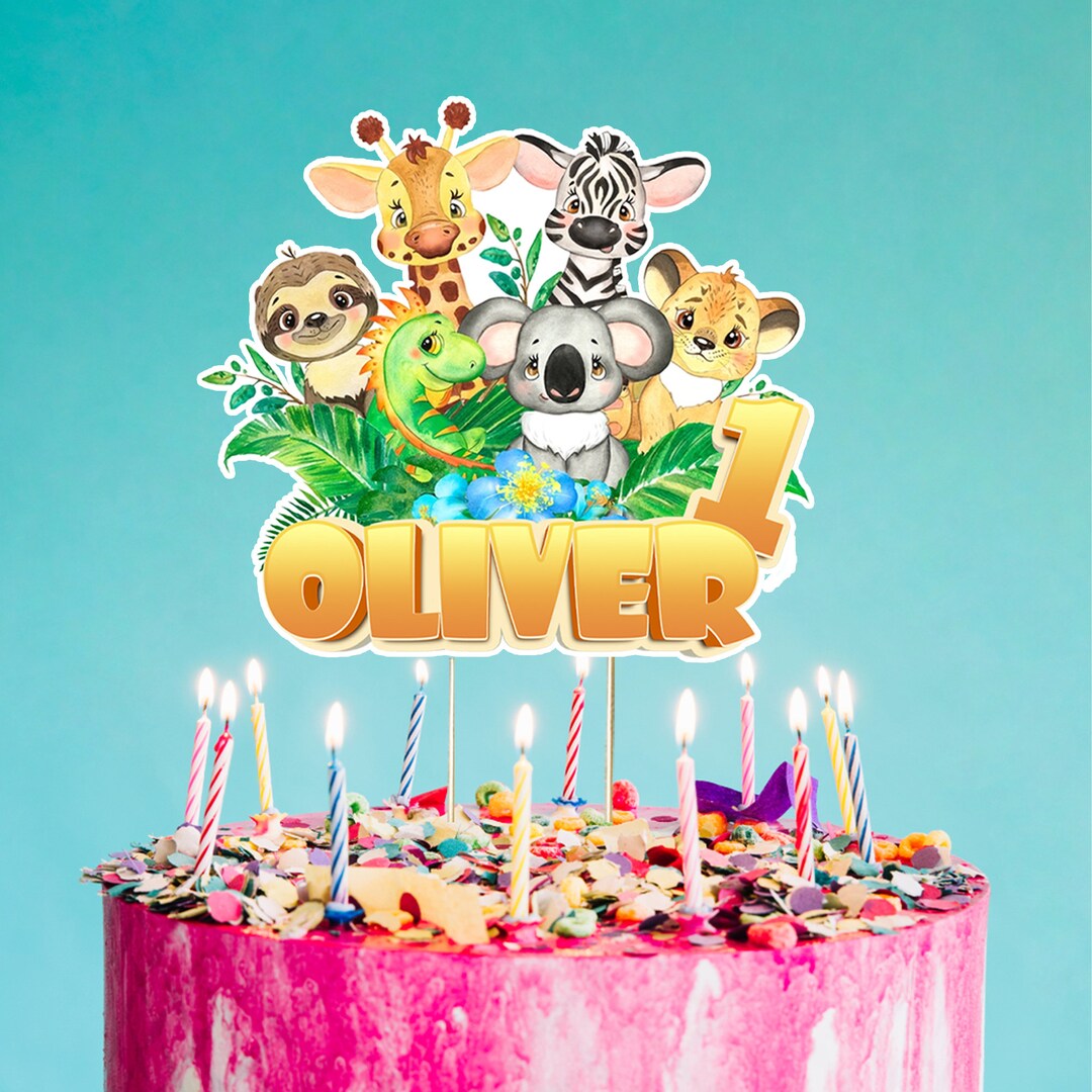 Printable Baby Animals Cake Topper,baby Animals Birthday Party Cake