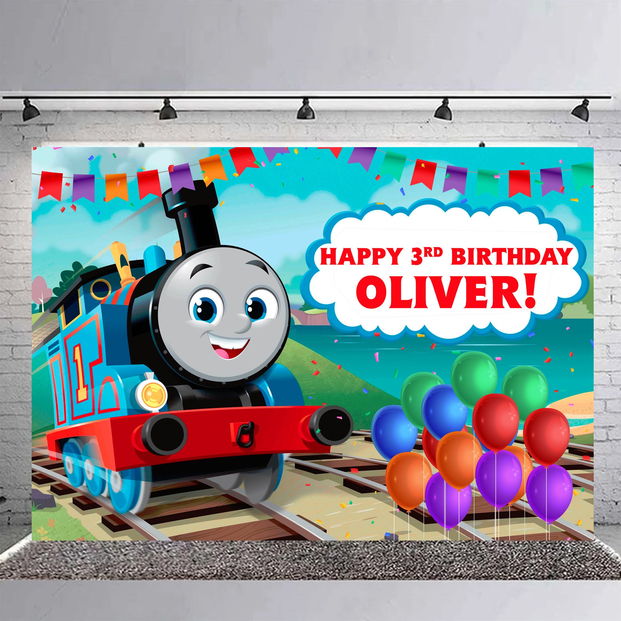THOMAS AND FRIENDS PRINTABLE BACKDROP BANNER TRAIN BIRTHDAY POSTER 