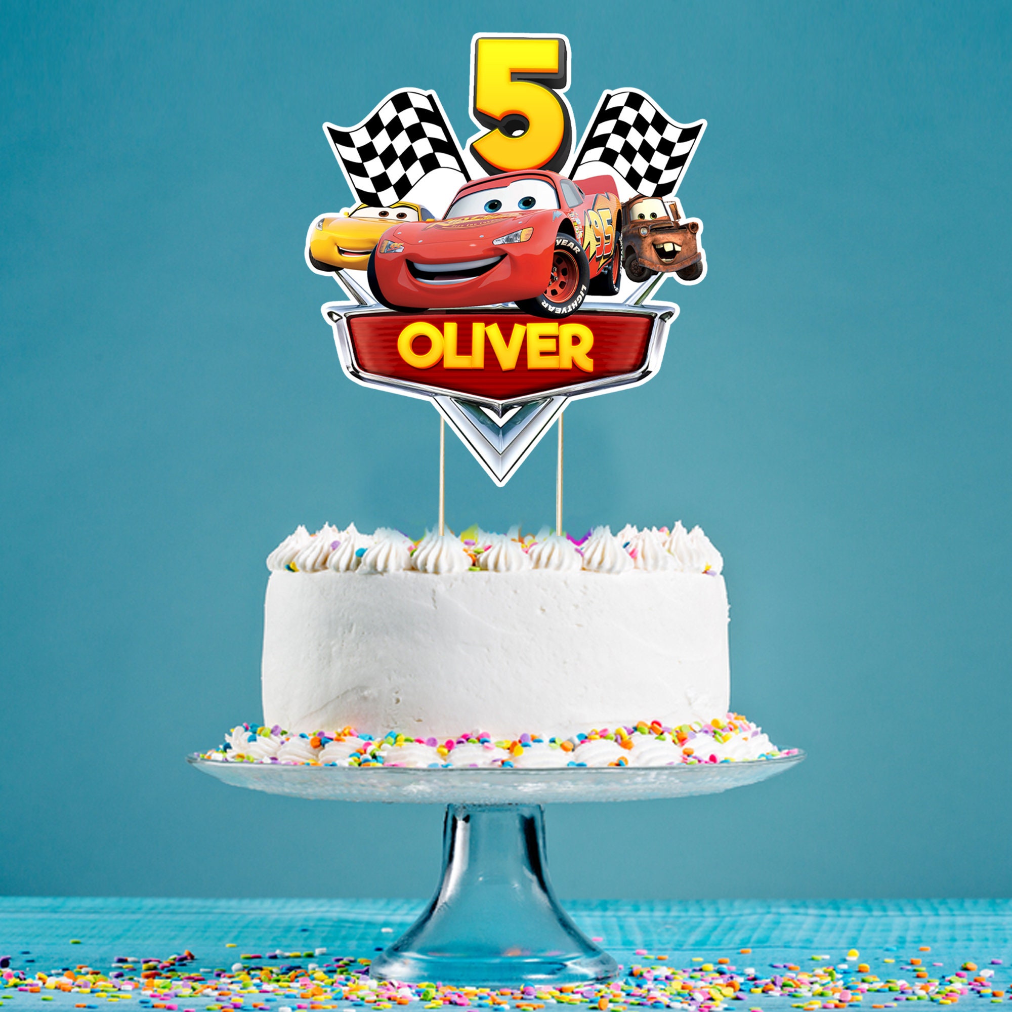 Printable Cars Cake Topper Cars Birthday Party Cake - Etsy