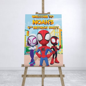 Spidey and his amazing friends Birthday Welcome Sign,Spidey Personalized Birthday Welcome Sign,Personalized Welcome Sign- Digital File Only